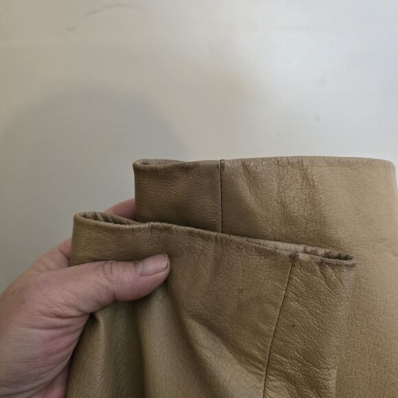 Colebrook & Co Leather Jacket Women Medium Button Up Tan Neutral Beige - Picture 10 of 12